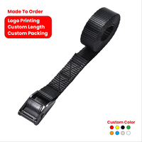 Sangle d'arrimage Stealth Ultimate Scratch Free 450 kg LC noire avec revêtement époxy, boucle à came de 25 mm pour kayak, SUP, galerie de toit