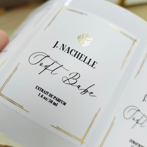 Etiqueta Adhesiva de PVC Transparente con Logotipo en Dorado, Impermeable, Ecológica, en Forma Personalizada, Paquete de 100 Unidades - Product Image 3