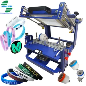 Rubberen Siliconen Armband Handleiding Zeefdruk Machine Cilindrische Siliconen Polsband Drukmachine