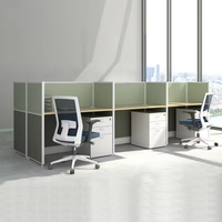 Meubles de bureau modernes Disposition modulaire du poste de travail en aluminium Tables de poste de travail à 2 cloisons