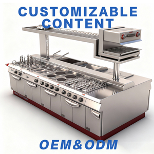 CFT Suite de cuisine professionnelle 5-en-1 : Cuisinière électrique + Cuiseur à nouilles + <span class=keywords><strong>Plaque</strong></span> de <span class=keywords><strong>cuisson</strong></span> + <span class=keywords><strong>Four</strong></span> à salamandre + Armoire chauffante en acier inoxydable automatique - Product Image 3