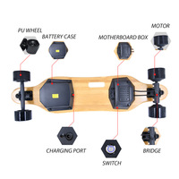 Vente chaude Scooter électrique Source usine quatre roues télécommande planche à roulettes batterie détachable adultes érable