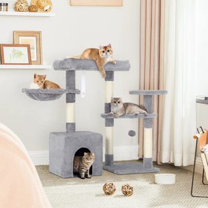 คอนโดแมว Petdom 33 นิ้ว แบบหลายชั้น พร้อมเสาข่วน ที่นอน ที่นั่ง และเปลญวน - Product Image 2