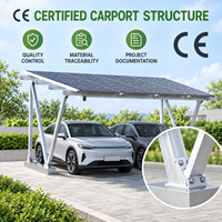 Système de montage de carport solaire en aluminium sur mesure, certifié CE, structure de stationnement double, surface anodisée, résistant aux vents