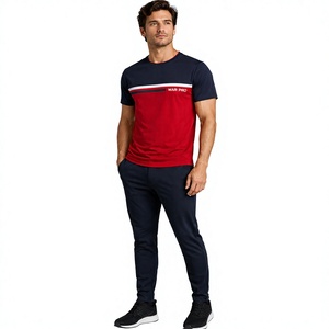 Camiseta Deportiva Premium para Hombre, Estilo Vintage, Manga Corta, Cuello Redondo, Paneles en Contraste, 100% Algodón, Corte Regular, para Entrenamiento - Product Image 1
