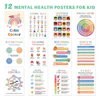 Affiche personnalisée sur la santé mentale des enfants, peinture décorative pour coin calme de la maternelle, tableau mural pour la gestion des émotions des enfants
