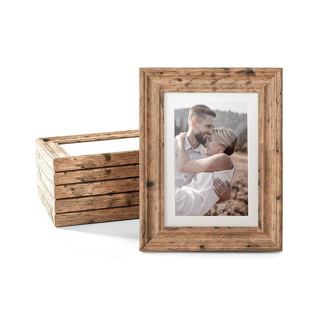 Rustic Wood Photo Frame Tabletop Wall Mount Picture Frame Wholesale Classical Wooden Frames Ready Stock Custom Size