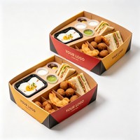 Boîte d'emballage pour repas à emporter, poulet frit, frites, hamburger, restauration rapide, boîte en papier biodégradable de qualité alimentaire, plateau personnalisé
