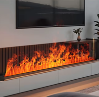 Cheminée électrique à vapeur d'eau avec simulation de flamme 3D, murale, avec système de contrôle intelligent
