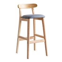 Hot Sale Günstige Bar Counter Hocker Esche Massivholz Moderner Hocker für Küche Leder Runde Esszimmers tühle Bar Möbel