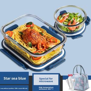 Glass <b>Lunch</b> <b>Box</b> Microwave Safe Airtight Keep Warm Food Container Compartment Bento <b>Box</b> with Lid for Office Workers Students - Product Image 4