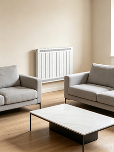 <span class=keywords><strong>Radiateur</strong></span> à panneaux ventilés blancs, <span class=keywords><strong>chauffage</strong></span> <span class=keywords><strong>central</strong></span> horizontal moderne pour la salle à manger et le salon - Product Image 5