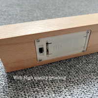 Décoration intérieure 3 * AAA Alimenté par piles 5.9 pouces USB Base en bois Lumière LED Rectangle Présentoir pour lampe de nuit en acrylique personnalisée
