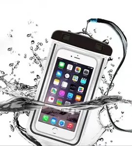 卸売高感度タッチスクリーン透明光るダイビングPVC防水携帯電話バッグ携帯電話ケース