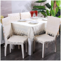Nappe en tissu synthétique style nordique avec dentelle, anti-poussière, couleur unie, pour tables à manger/café, et couvre-micro-ondes