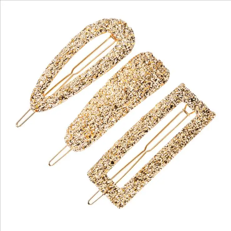 Trendy Mental Barrette Hairpins for Women Wedding Bohemian Gold Colorful Girls Party Gift Hairwear Accessories Jewelry