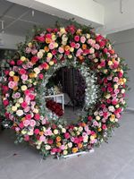 Arche de fleurs artificielles personnalisable pour mariage, arrangement floral circulaire, toile de fond en soie pour décoration de mariage