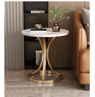 Vente en gros de meubles de salon, salle à manger, maison, ensemble table basse en marbre, petites tables d'appoint rondes dorées