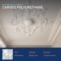 Médaillon de plafond sculpté en PU, ensemble de panneaux centraux pour roseau de plafond