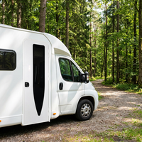 Porte moustiquaire en alliage d'aluminium à fermeture magnétique pour camping-car, empêche les insectes, laisse entrer l'air frais, entrée mains libres pour caravane et remorque de voyage