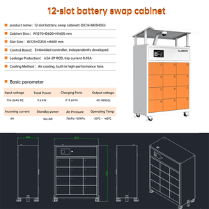 Gabinete de Intercambio de Baterías para Bicicletas Eléctricas de 12 Compartimentos, Venta al Por Mayor de Fábrica, Protección Contra Incendios, Monitoreo Remoto OTA en la Nube - Product Image 3