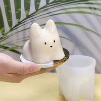 UNIMOULD Moule à gâteau en silicone pour Halloween en forme de chat, 1 pièce, antiadhésif, mignon, pour desserts, blanc, écologique