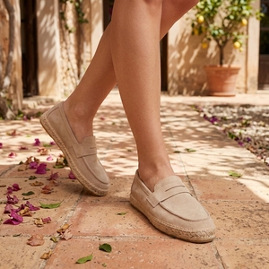 Alpargatas de Piel de <span class=keywords><strong>Ante</strong></span> de Lujo Unisex para Mujer, <span class=keywords><strong>Mocasines</strong></span> Sin Cordones, Zapatos Planos Cómodos para Primavera/Verano, 100% Hechos a Mano con Materiales Naturales - Product Image 1