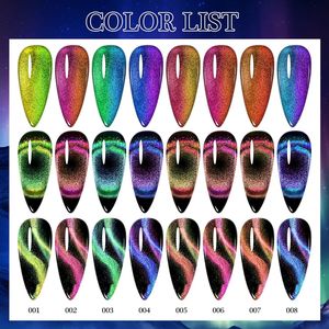 เจลทาเล็บ 9D Cat Eye 8 มล. เปลี่ยนสีได้ ลายพีค็อก แห้งด้วยแสง UV/LED แม่เหล็ก สร้างเอฟเฟกต์กาแล็กซี่ อุปกรณ์ทำเล็บมืออาชีพ ใหม่ - Product Image 2