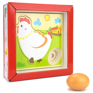 Poulet croissance poule grandir Puzzles en bois jeu apprentissage précoce éducation capacité cognitive formation jouets pour enfants - Product Image 3