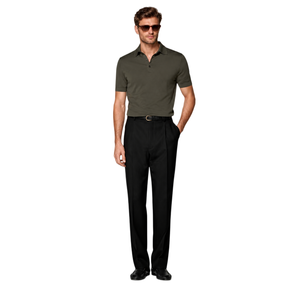 Polo in Cotone e Seta di Lusso per Uomo, Anti-Pilling, Elegante e Casual, Personalizzabile con Logo OEM - Product Image 2