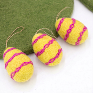 Wholesale Child for Felt Easter Egg Ornament Handmade Spring Indoor Hanging Decor Gift Set Good Quality - Product Image 5