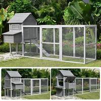 Poulailler écologique en sapin de Nanping avec enclos, abri pour volailles résistant aux intempéries et durable avec nichoir pour usage extérieur