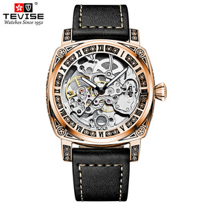 Nuevo Reloj de Pulsera de Cuero para Hombre, Movimiento Bidireccional, Casual, Reloj Mecánico Automático de Acero Inoxidable - Product Image 2