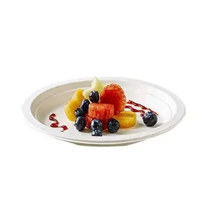 wholesale 100% Biodegradable China Supplier Disposable Compostable Cheap 8.86 Inch Dinner Dessert Plates