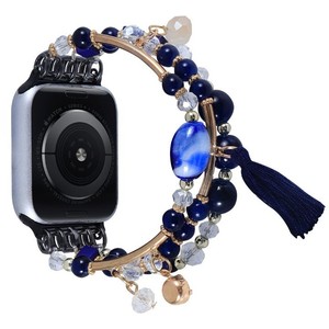 Correa de reloj de pulsera con cuentas acrílicas de 42/44/45mm para Apple Watch hebilla de aleación 38/40/41MM compatible con banda - Product Image 2