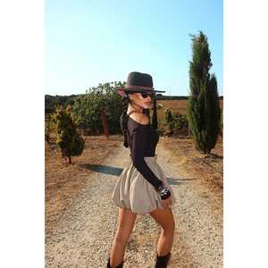 Guizio para Mujer, Minifalda de Cintura Alta con Efecto de Pantalones Cortos, Estilo Casual, Diseño Moderno, Mezclilla, Spandex, Poliéster, Talla XS - Product Image 1