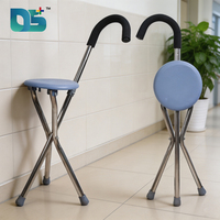 Canne de marche pliable 2-en-1 légère et réglable en hauteur avec siège intégré