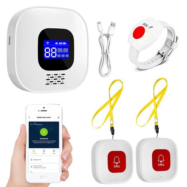 Emergency Panic Pager Button Alarm System for Patient Elderly Home Smart Tuya APP WiFi SOS Mobile Phone Alert Alarm System