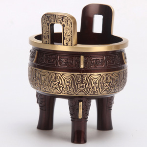 Adorno de latón puro para ceremonia de apertura, trípode redondo del período de los Estados Combatientes, artesanía para regalo, trípode de tres patas, decoración del hogar - Product Image 1