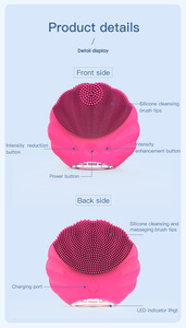 2025 Heiß verkauftes wasserdichtes Silikon-Gesichts massage gerät-Wiederauf ladbare Rund bürste zur Mitesser entfernung und Öl kontrolle - Product Image 4