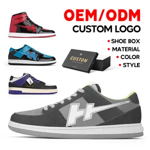 2023 sepatu Sneaker desain Logo kustom sepatu pria kulit asli kualitas tinggi grosir sepatu pria desain gratis