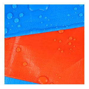 Colore blu scuro arancione rivestito in HDPE doppi lati teloni per impieghi gravosi tessuto in plastica fogli di tela cerata in plastica impermeabile Poly Tarp