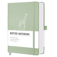 Cahier de travail à couverture rigide avec impression personnalisée Bullet Dotted Journal Planificateur académique Quotidien sans date École Bureau Cuir Noir