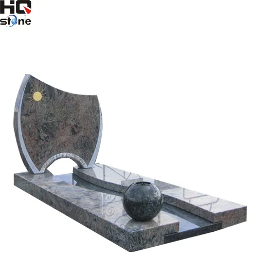 Xiamen HQ Lápide de pedra com vaso fabricante de lápides personalizados fabricantes de monumentos de granito fabricantes de vasos de granito