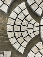 Pierre de pavage en granit en forme d'éventail à prix avantageux, pierre de pavage en granit gris pour allée, emboîtable