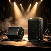 Amplificateur d'instruments multifonctionnel professionnel en gros avec double micro UHF, Bluetooth 5.3, XLR, OTG, USB, enregistrement, boîte à rythmes, cascade d'effets et haut-parleur de scène
