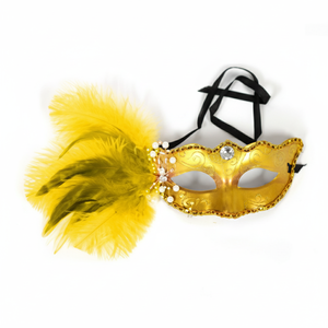 Felice festa evento pratico mezza faccia veneziana mascherata maschera gialla BK Cosplay oggetti di gomma - Product Image 1