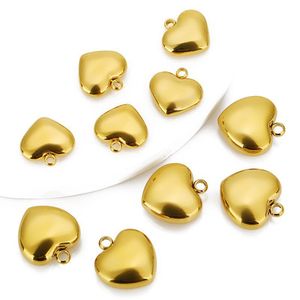 Pendentif Cœur en Acier Inoxydable Plaqué Or 18K 11mm 13mm Accessoires de Bijoux DIY Unisexe pour Usage Quotidien - Product Image 1