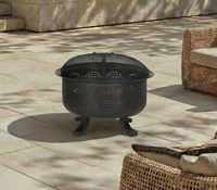 Brasero en métal flottant de style gothique cathédrale, sécurisé pour le sol et adapté aux animaux domestiques, pour piscines à débordement de luxe