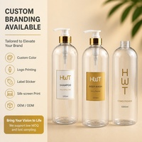 Bouteille Pompe Vide Transparente en PET de 1000 ml, Contenant en Plastique Rechargeable pour Gel Douche, Après-Shampoing, Soins Capillaires, Emballage Cosmétique de Salle de Bain